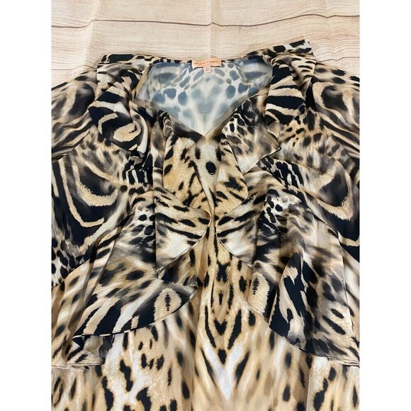 Chico's Black Label Women's Animal Print Long Sleeve Blouse - Large - Picture 3 of 9